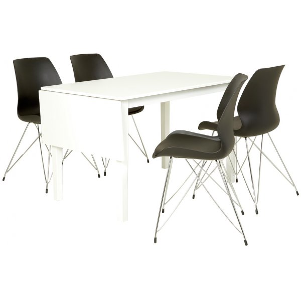 Sander spisebord med klaff -Hvitt Sander spisebord med klaff -Hvitt