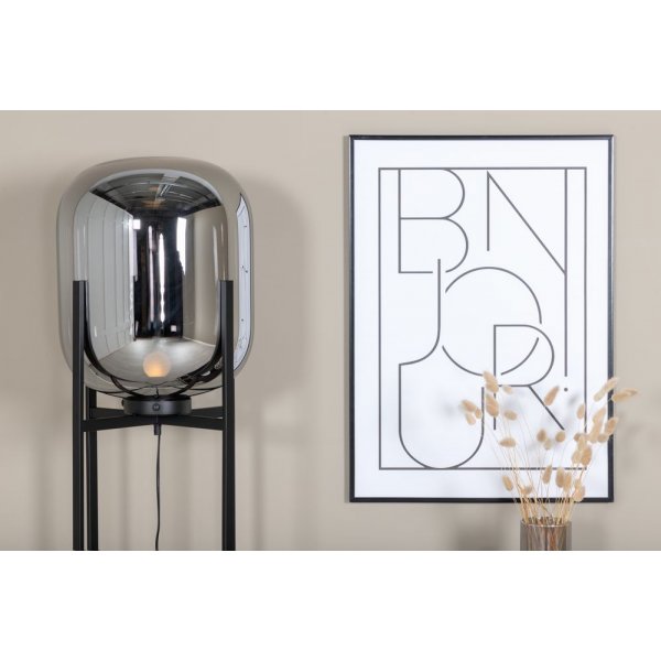 Marbystrand gulvlampe - Svart/glass