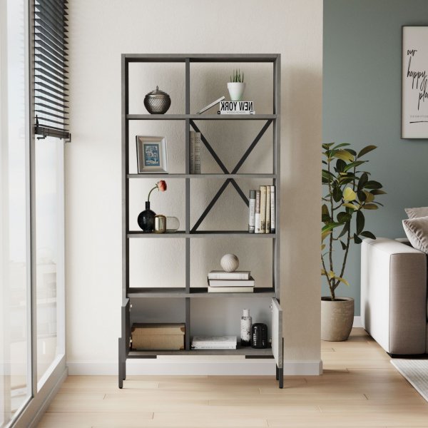 Bruno bokhylle - Grå/antrasitt Bruno bokhylle - Grå/antrasitt