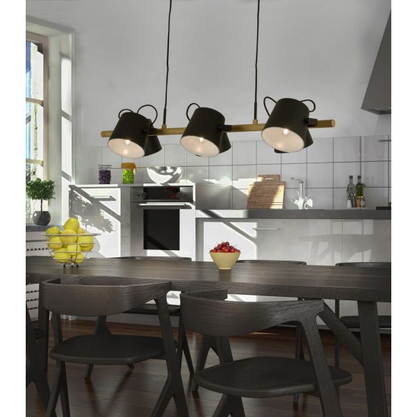 Taklampe Espresso - Svart/tre