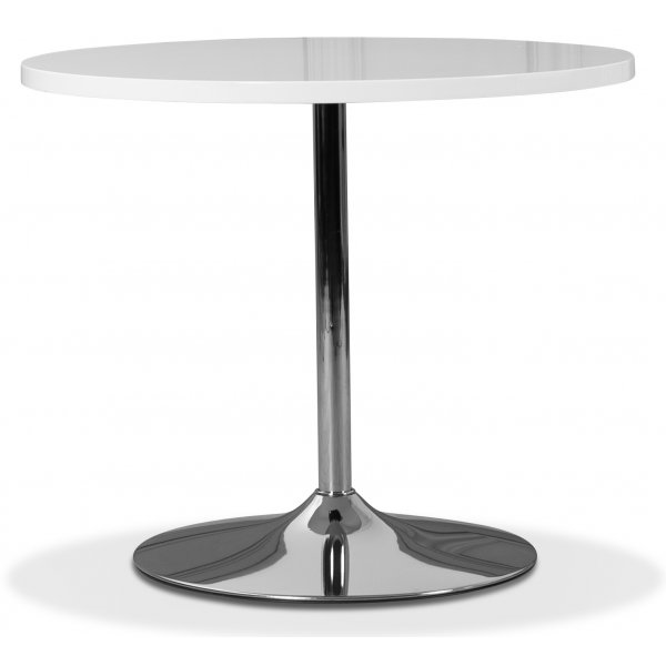 Tiana bord med forkrommet fot - Hvit