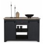 Heritage Kjkkeny med marmor - Sort ramme / Lys brun Emprador marmor