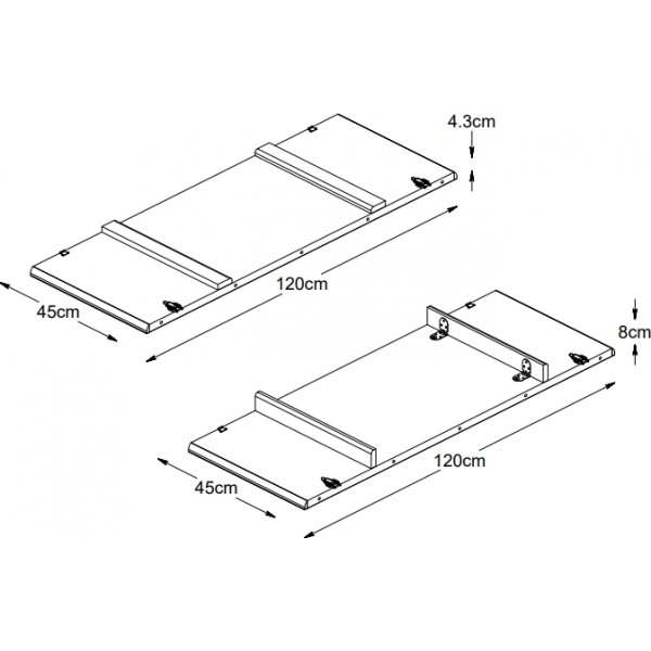 Bobleinnsatsplate 45 x 120 cm oljet eik Bobleinnsatsplate 45 x 120 cm oljet eik