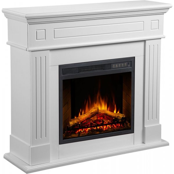 Willburn III elektrisk peis med dekorativ ild - Hvit
