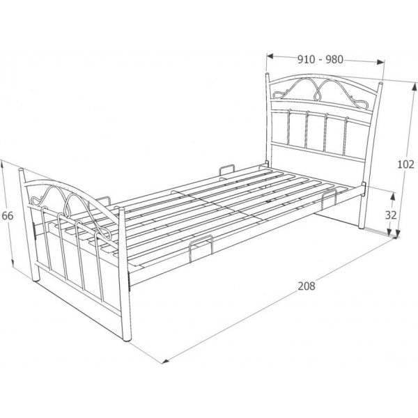 Säng Yeadon 90x200 cm - Sort Säng Yeadon 90x200 cm - Sort