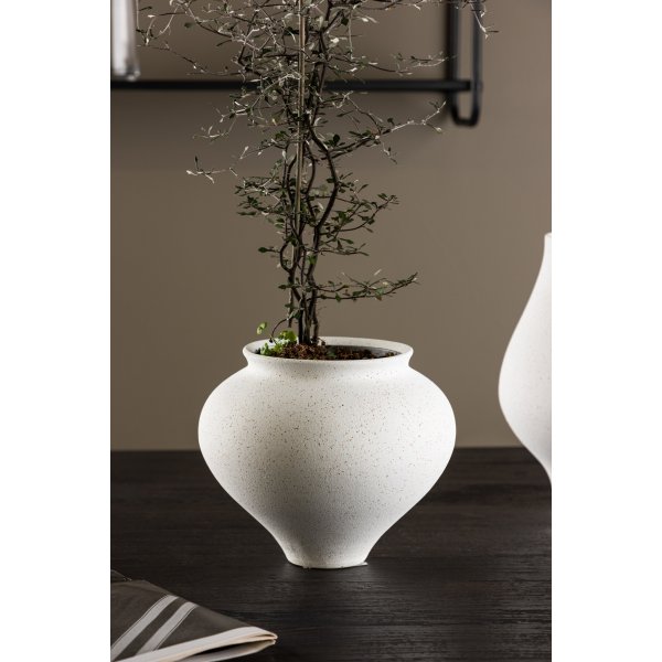 Rellis vase 18 x 18 cm - Sort/Hvit