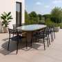 Spisegruppe med 6 stoler og spisebord 180 x 100 cm svart/naturfarget - Menton/Pino