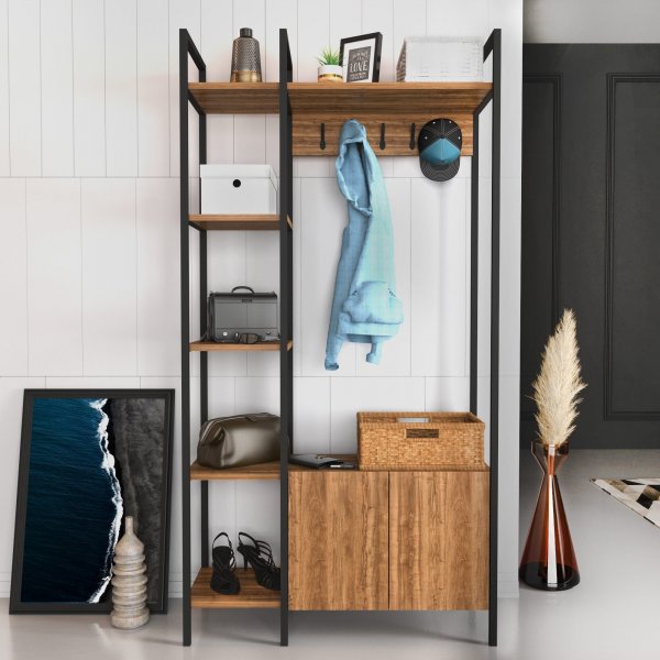 Doga hallmøbler - Valnøtt/svart Doga hallmøbler - Valnøtt/svart