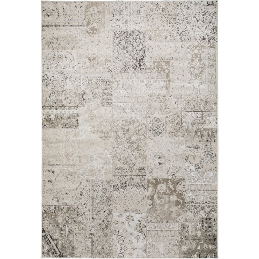 Viskoseteppe Casablanca Patch - Sølv - 240x330 cm - Maskinvevde tepper, Tepper