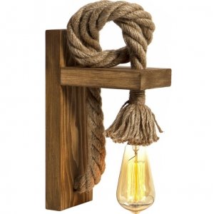Vegglampe med tau og tre Vegglampe med tau og tre