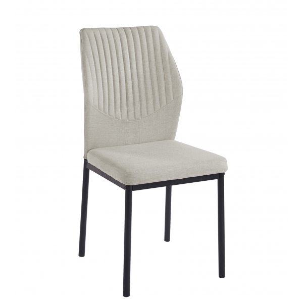 Inez spisestol i beige stoff med svarte ben