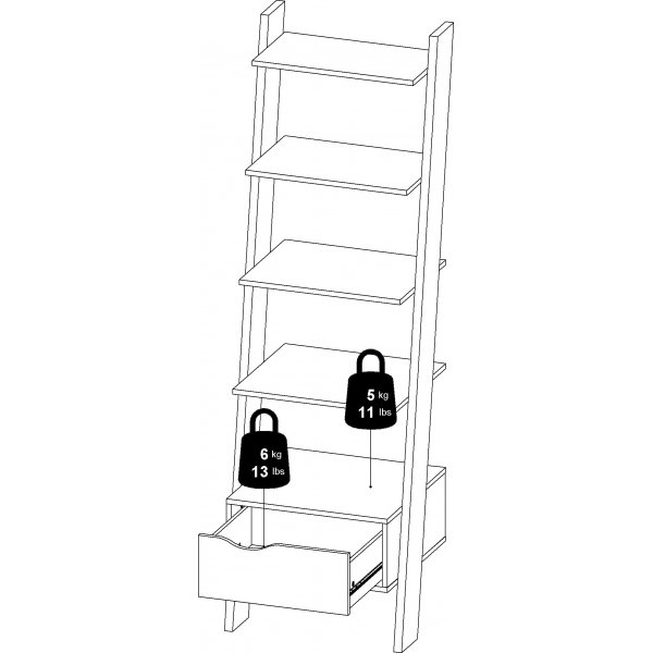 Oslo trinnhylle - Hvit/svart Oslo trinnhylle - Hvit/svart