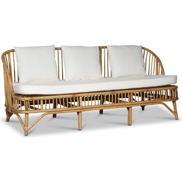 Baboo 3-seters sofa med puter - Rotting natur