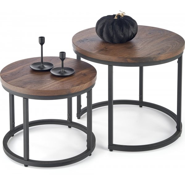 Settbord valnøtt/svart Ø43/53 cm - Tore Settbord valnøtt/svart Ø43/53 cm - Tore