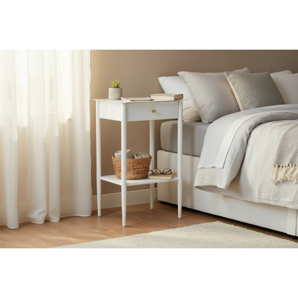 Nattbord Flash 40x35x60 cm - Hvit