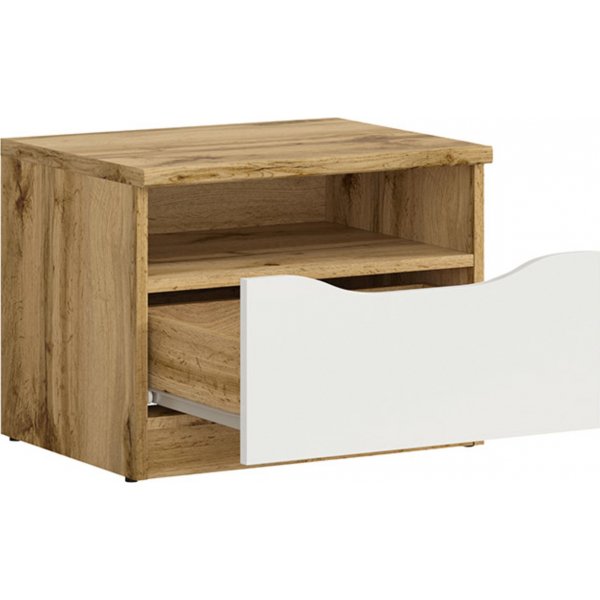 Nuis nattbord - Eik/hvit Nuis nattbord - Eik/hvit