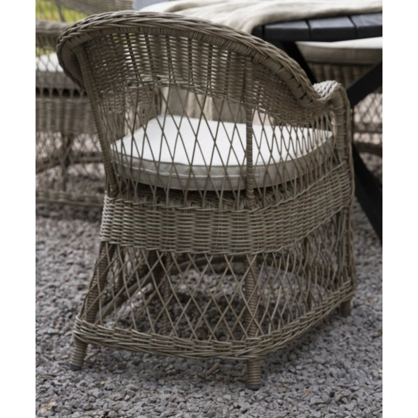 Utendrs lenestol i naturfarget syntetisk rotting