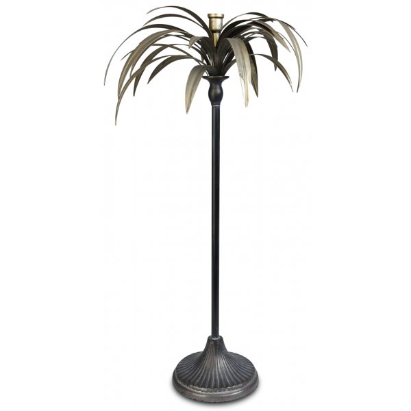 Lysestake palmeblad H71cm - Old Gold