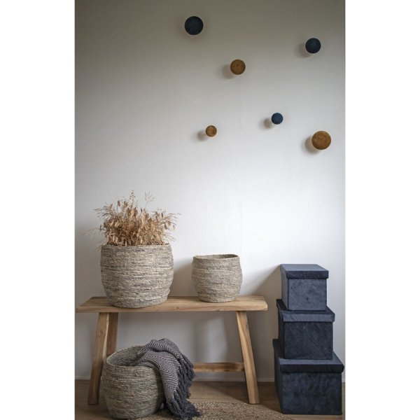 Giza Veggknapper for hengende - Bl / messing - 3 stk