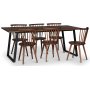 Edge 3.0 spisegruppe 190x90 cm inkludert 6 stk. Castor pinnestoler i valntt - Brownstained fishbone