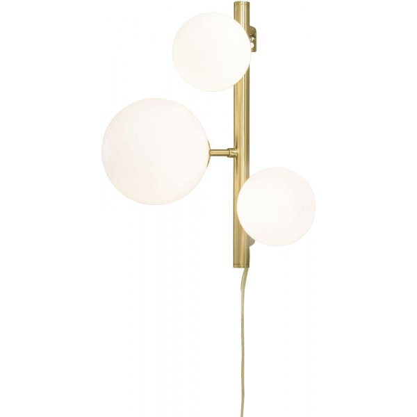 Vegglampe Molekyl - Matt messing / hvit