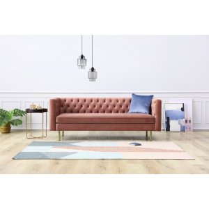 Toto 3-seters sofa - Rosa / Messing Toto 3-seters sofa - Rosa / Messing