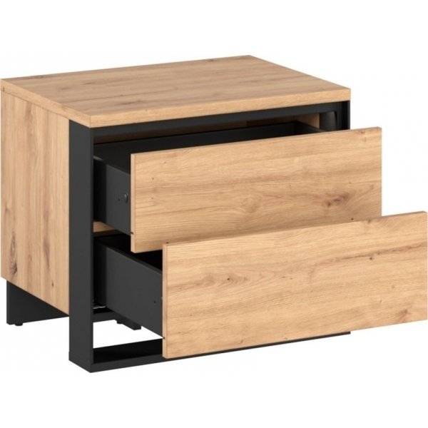 Quant Cuarto nattbord - Artisan eik/sort Quant Cuarto nattbord - Artisan eik/sort