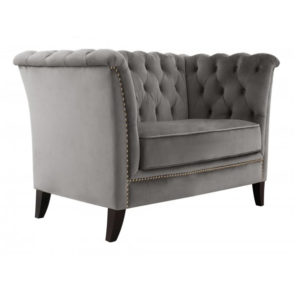 Lenestol chesterfield grå - Henry + Møbelrengjøring Lenestol chesterfield grå - Henry + Møbelrengjøring