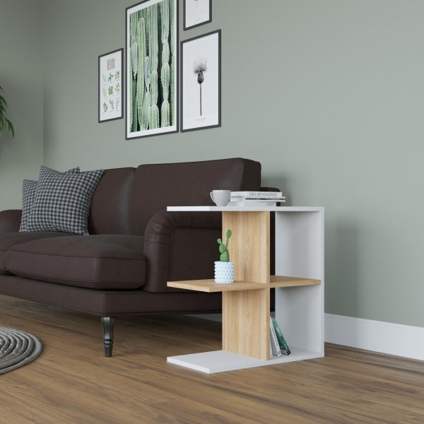 Hamlet sidebord - Hvit/eik