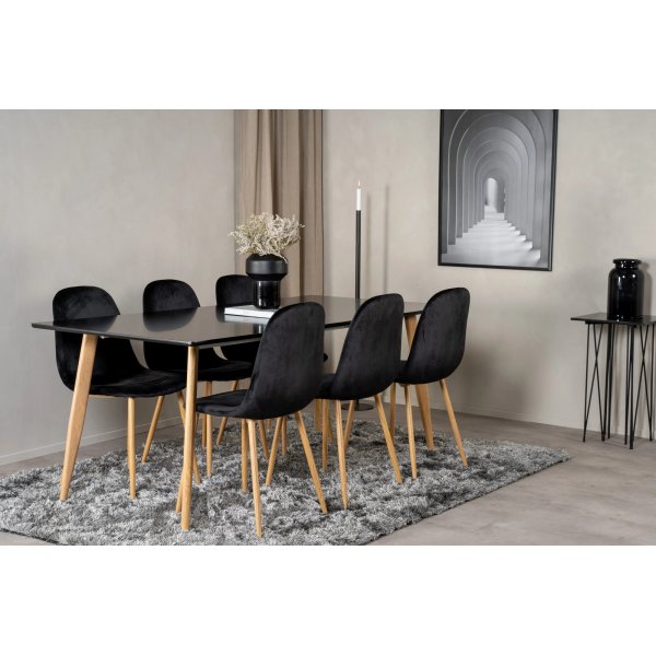 Bridge spisebord, 180 cm - Svart/eik Bridge spisebord, 180 cm - Svart/eik