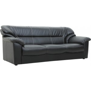 Dominic 3-seters sofa i sort kunstskinn