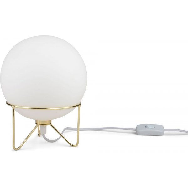 Bordlampe globus - Gull/hvit