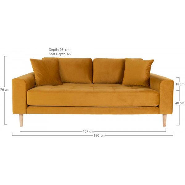 Lido 2,5-seters sofa - Gul