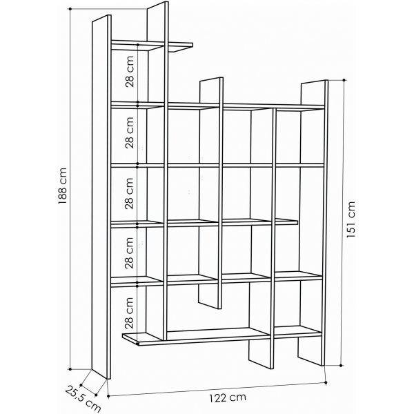 Manco bokhylle - Travertin Manco bokhylle - Travertin