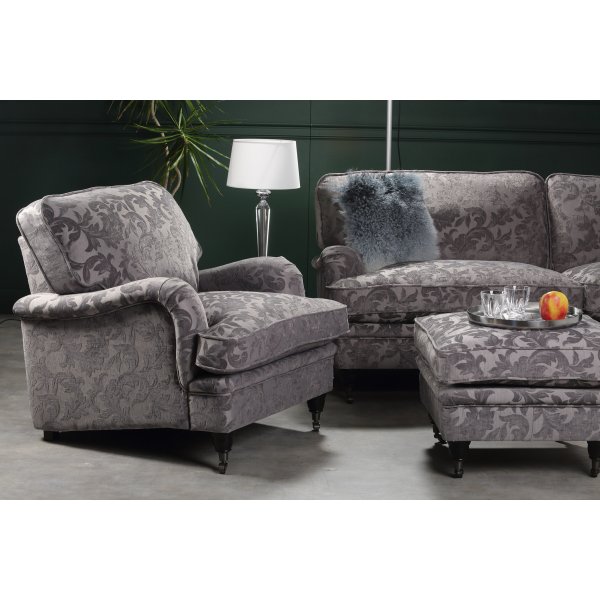 Howard Sir William 3-seter sofa (Dun) - Mobus Silver Floral Howard Sir William 3-seter sofa (Dun) - Mobus Silver Floral