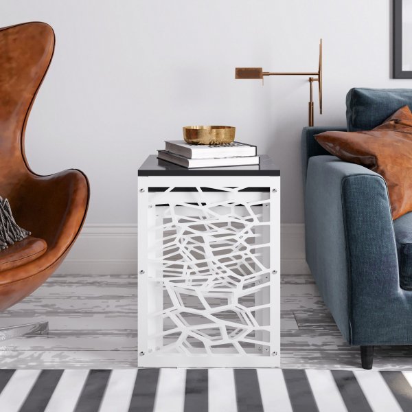 Hare settbord - Hvit/svart