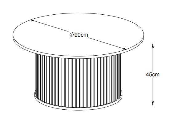 Mood rundt salongbord i sortbeiset eik 90 cm