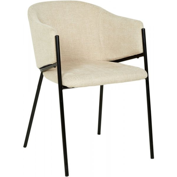 Seat spisegruppe, spisebord med 4 Stacey fl�yelsstoler - Svart/beige + 4.00 x Stolpute