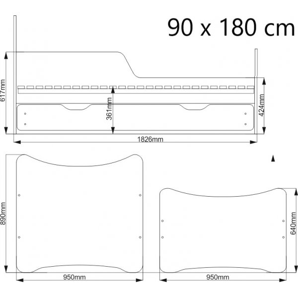 Barneseng Princess - 90 cm
