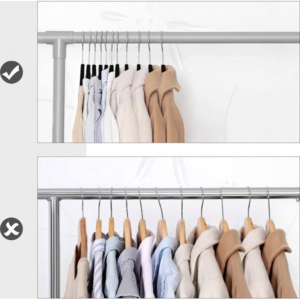 Kleshenger, flyel, 45 cm, 50-pakning - Sort