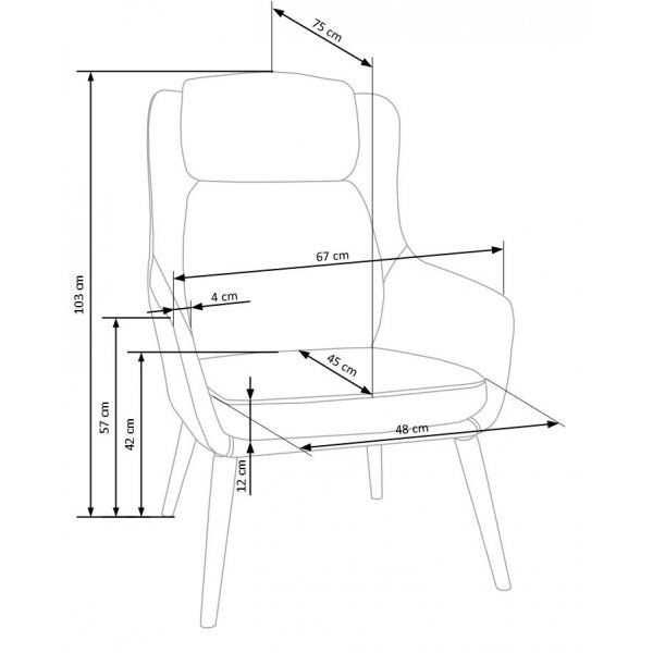 Walter lenestol - Lys grå/blå Walter lenestol - Lys grå/blå