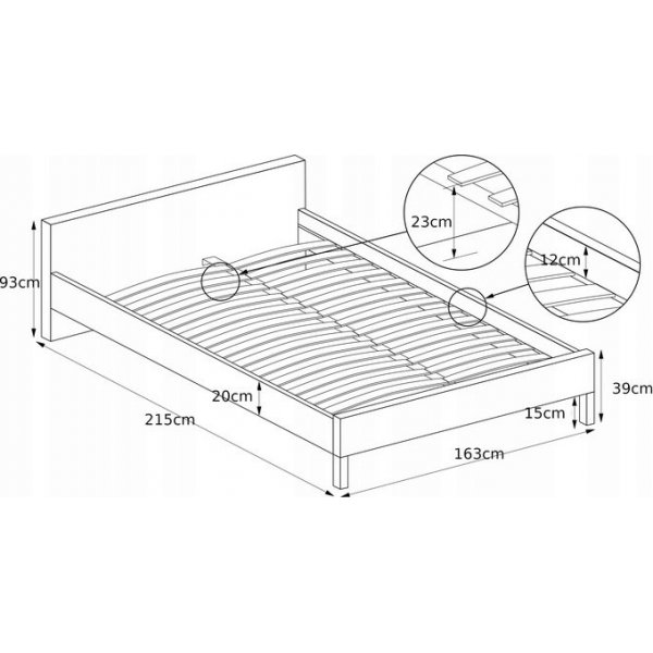 Klara sengeramme og hodegavl - Hvitt økoskinn Klara sengeramme og hodegavl - Hvitt økoskinn