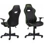 Vayne svart gamingstol med grnne detaljer