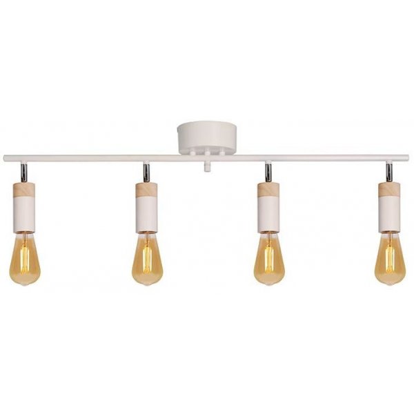 Spartan Wood taklampe - Hvit/tre