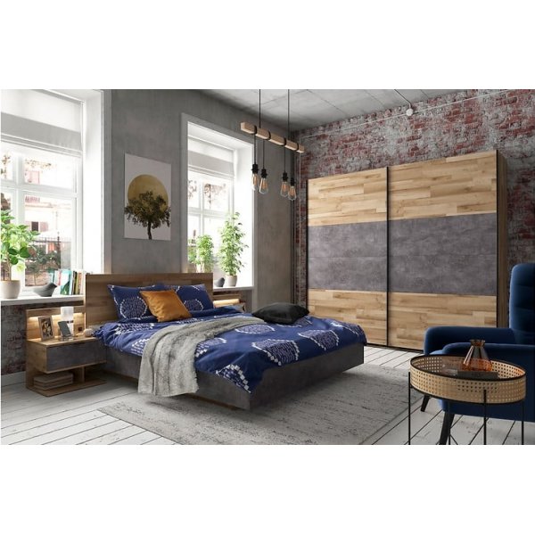 Arica nattbord venstre - Eik/grå Arica nattbord venstre - Eik/grå