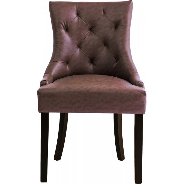 Tuva Stol - Brun vintage PU + Tekstilrens for mbler