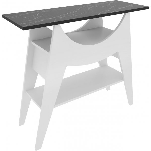 Ese sidebord 100 x 35 cm - Hvit/svart