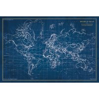 Glassbilde Map - 120x80 cm Glassbilde Map - 120x80 cm
