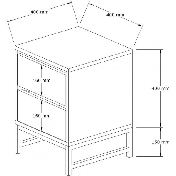 Centro nattbord - Safir/hvit