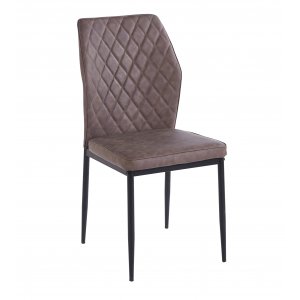 Inez spisestol i brunt vintage kunstskinn med svarte ben Inez spisestol i brunt vintage kunstskinn med svarte ben